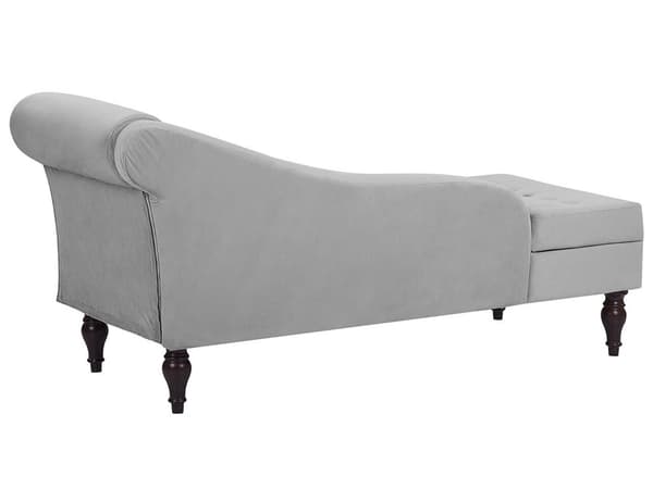 Schäslong Ljusgrå Konstläder Svarta Ben Modern Design
