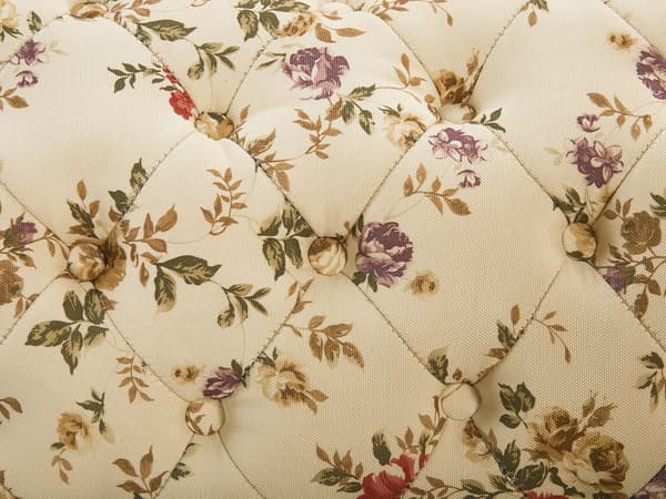 Divaani beige 170 x 61 x 79 cm sametti puu vaneri vasen kukkakuvio napitettu verhoilunaula