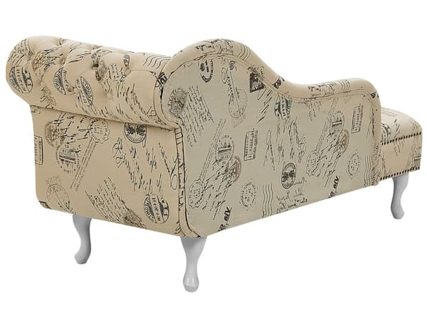 Schäslong Beige Flerfärgad Vänstervänd Polyester Tyg Knappar