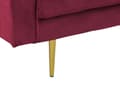 Miniatyrbillede 7 af 7: Sofa Chaiselong Rød Velour Guld Metalben Blød Lille Hjørnesofa Daybed med Ryg Venstrevendt Tilbehør Pude Stue Inspiration Glamour Eklektisk