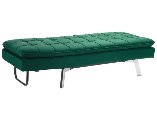 Schäslong Smaragdgrön Sammet Tuftad Justerbart Ryggstöd och Ben Modern Glam