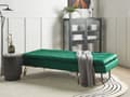 Miniatyrbillede 4 af 11: Chaiselong Smaragd Velour Tuftet Tilbagelænet Ryglæn og Fodstøtte Profileret Glamourøs Stil