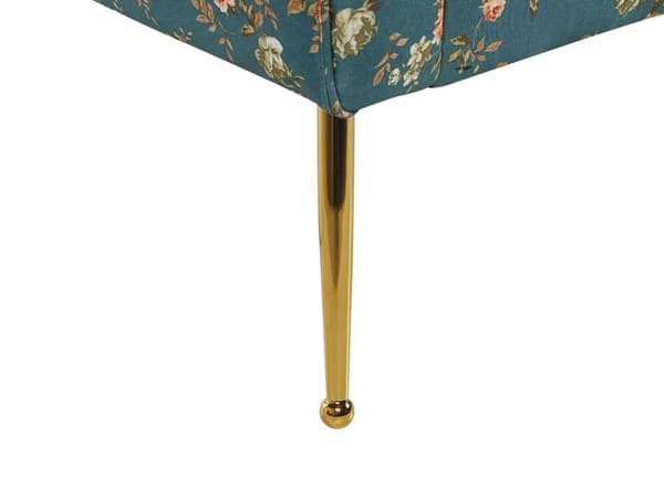Chaiselong Grøn Multifarvet Polyester Guld Metalben Quiltet Tuftet Polstring Blomster Daybed Sofa Stue Inspiration Retro Moderne Tilbehør Glamour