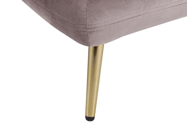 Chaiselong Brun Hvid Velour Polstret med Guld Metalben 164 x 77 x 72 cm Sovesofa Daybed med Ryg Gæsteseng Quiltet Multifunktionel Moderne til