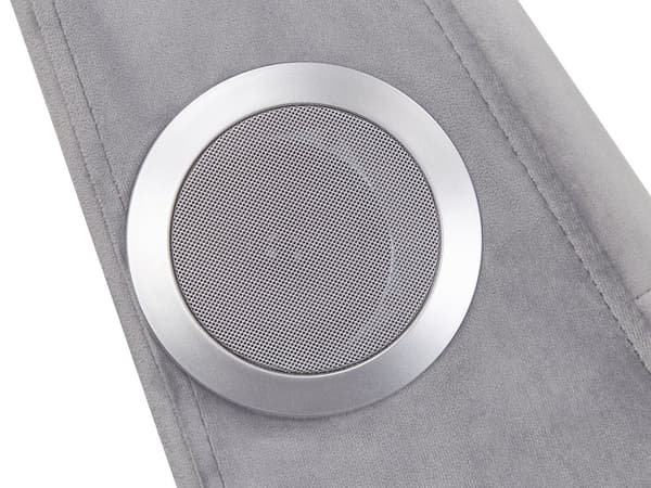 Divaani harmaa 157 x 82 x 66 cm samettiverhoilu eukalyptuspuu Bluetooth-kaiutin USB-portti