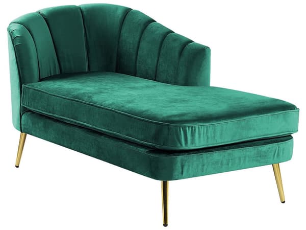 Divaani smaragdinvihreä samettiverhoilu rautajalat irrotettava päällinen vasen moderni glamour