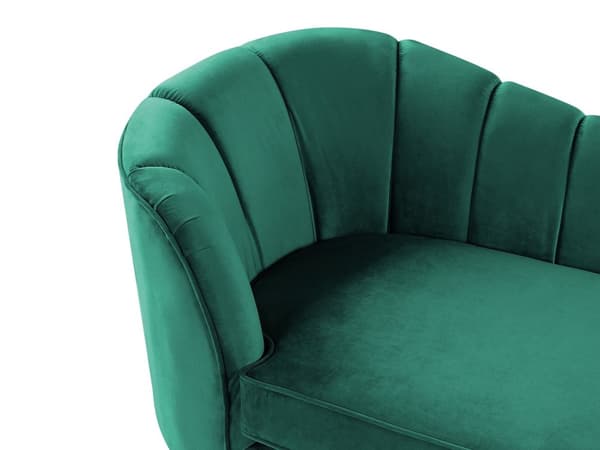 Divaani smaragdinvihreä samettiverhoilu rautajalat irrotettava päällinen vasen moderni glamour