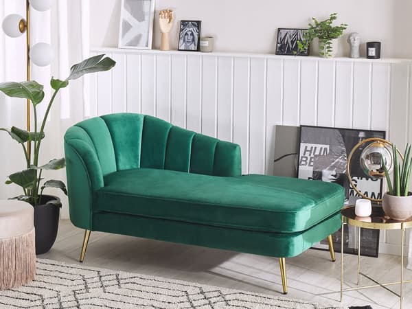 Divaani smaragdinvihreä samettiverhoilu rautajalat irrotettava päällinen vasen moderni glamour
