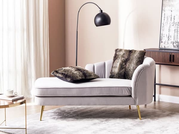 Divaani vaaleanharmaa samettiverhoilu rautajalat irrotettava päällinen vasen moderni glamour