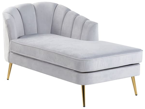 Divaani vaaleanharmaa samettiverhoilu rautajalat irrotettava päällinen vasen moderni glamour