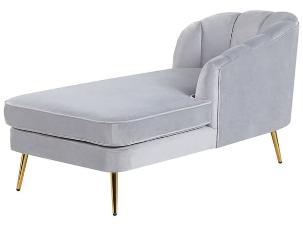 Divaani vaaleanharmaa samettiverhoilu rautajalat irrotettava päällinen vasen moderni glamour
