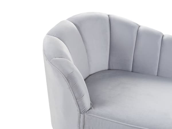 Divaani vaaleanharmaa samettiverhoilu rautajalat irrotettava päällinen vasen moderni glamour