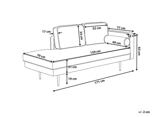 Sofa Chaiselong Rød Velour Guld Metalben Blød Hjørnesofa Daybed med Ryg Højrevendt Tilbehør Pude Stue Inspiration Glamour Eklektisk