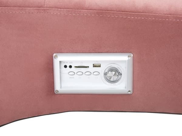 Schäslong Rosa Sammet Inbyggd Bluetooth-högtalare USB-laddare Modern Design Kurvad Vardagsrum