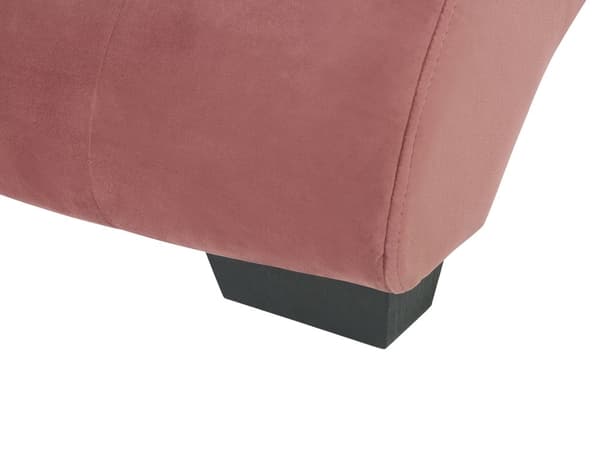 Schäslong Rosa Sammet Inbyggd Bluetooth-högtalare USB-laddare Modern Design Kurvad Vardagsrum