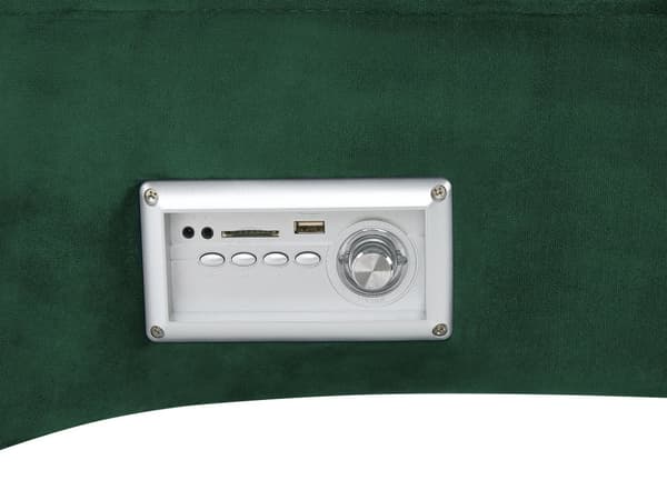 Schäslong Emerald Grön Sammet Inbyggd Bluetooth-högtalare USB-laddare Modern Design Kurvad Vardagsrum