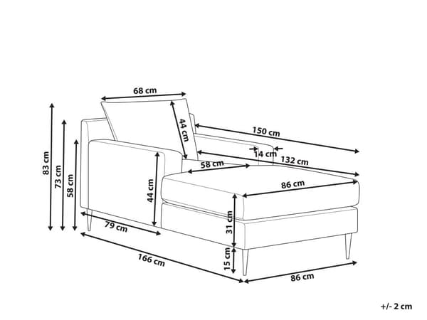Schäslong Grön Sammetsklädsel Armstöd Kudde Nackstöd Modern Design Symmetrisk