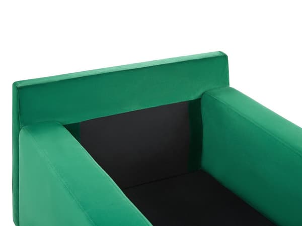 Schäslong Grön Sammetsklädsel Armstöd Kudde Nackstöd Modern Design Symmetrisk