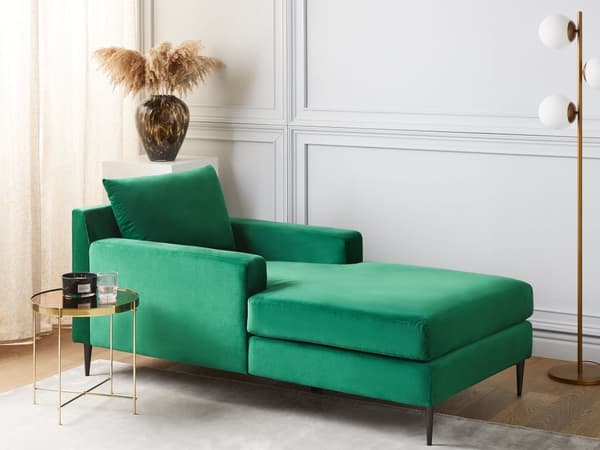 Moderne Design Velour Chaiselong Grøn