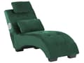 Miniatyrbillede 1 af 11: Chaiselong Smaragdgrøn Velour Indbygget Bluetooth Højttaler USB Oplader Moderne Design Buet 1 Person Sofa Dagligstue