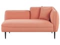 Miniatyrbillede 5 af 11: Chaiselong Lyserød med Skum og Metalben 74 x 138 x 77 cm Lille Hjørnesofa Boucle Polstret Højrevendt med Pude Moderne Stue Indretning Design