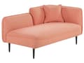 Miniatyrbillede 6 af 11: Chaiselong Lyserød med Skum og Metalben 74 x 138 x 77 cm Lille Hjørnesofa Boucle Polstret Højrevendt med Pude Moderne Stue Indretning Design