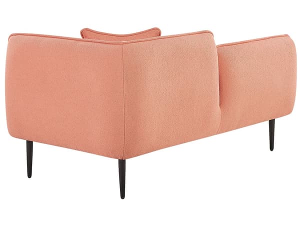 Chaiselong Lyserød med Skum og Metalben 74 x 138 x 77 cm Lille Hjørnesofa Boucle Polstret Højrevendt med Pude Moderne Stue Indretning Design