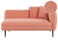 Miniatyrbillede 1 af 11: Chaiselong Lyserød med Skum og Metalben 74 x 138 x 77 cm Lille Hjørnesofa Boucle Polstret Højrevendt med Pude Moderne Stue Indretning Design