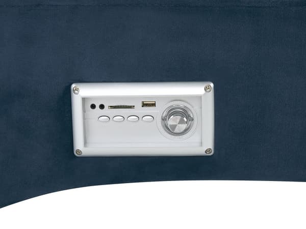 Schäslong Mörkblå Sammet Inbyggd Bluetooth-högtalare USB-laddare Modern Design Kurvad Vardagsrum