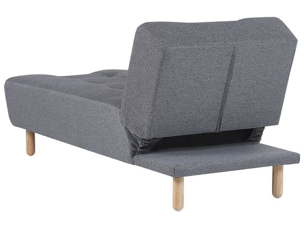 Sjeselong i Grått Stoff Trekk Ben i Lyst Tre Skandinavisk Stil Elegant Design