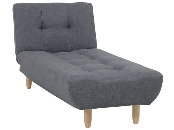 Sjeselong i Grått Stoff Trekk Ben i Lyst Tre Skandinavisk Stil Elegant Design