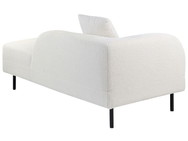 Chaiselong Hvid Boucle 2-personers Venstrevendt Kastepude Retro Minimalistisk