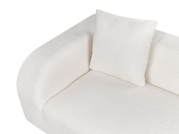 Chaiselong Hvid Boucle 2-personers Venstrevendt Kastepude Retro Minimalistisk