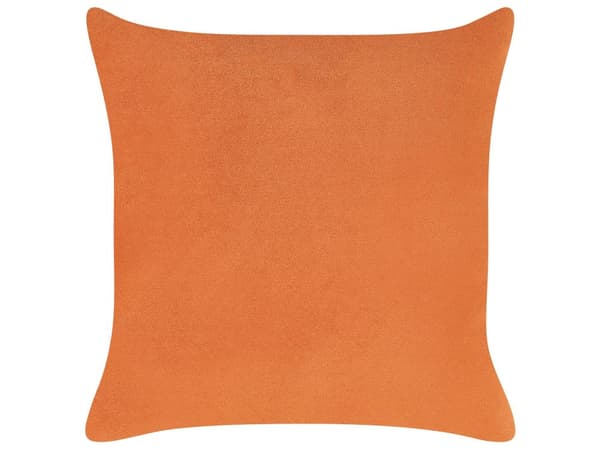 Chaiselong Orange Velour Venstrevendt Pyntepude Retro Minimalistisk