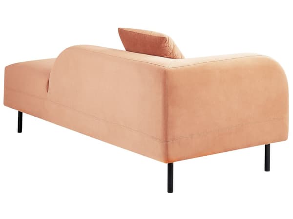 Chaiselong Velour Lyserød Venstrevendt Pyntepude Retro Minimalistisk