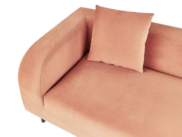 Chaiselong Velour Lyserød Venstrevendt Pyntepude Retro Minimalistisk