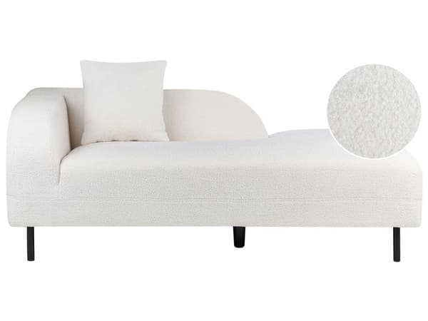Schäslong 2-sits Vit Sammet Vänstervänd Överkast Kuddar Retro Minimalistisk