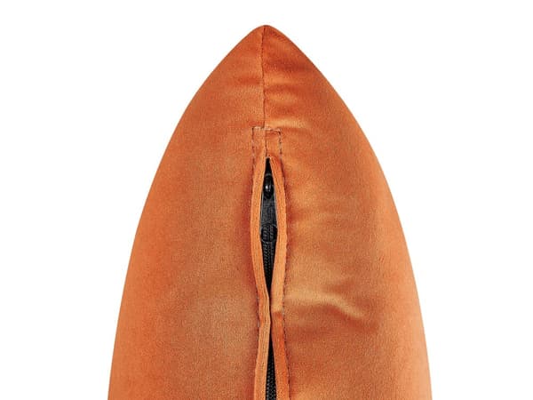 Schäslong 2-sits Orange Sammet Vänstervänd Överkast Kuddar Retro Minimalistisk