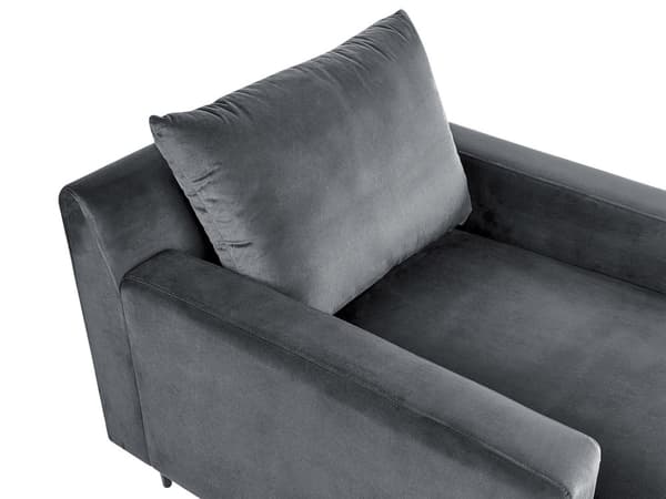 Schäslong Grå Sammetsklädsel Armstöd Kudde Nackstöd Modern Design Symmetrisk