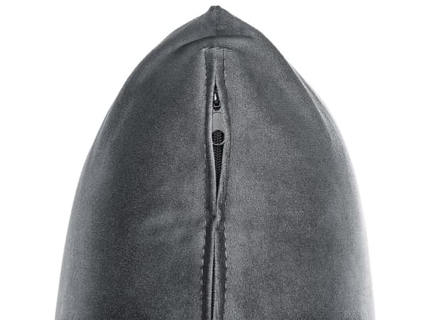 Schäslong Grå Sammetsklädsel Armstöd Kudde Nackstöd Modern Design Symmetrisk