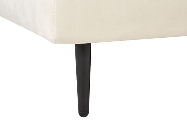 Schäslong Beige Sammetsklädsel Armstöd Kudde Nackstöd Modern Design Symmetrisk
