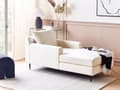 Miniatyrbild 2 av 10: Schäslong Beige Sammetsklädsel Armstöd Kudde Nackstöd Modern Design Symmetrisk