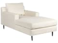 Miniatyrbillede 1 af 10: Chaiselong Beige Velour Polstring Armlæn Pude Ryglæn Moderne Design Symmetrisk