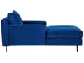 Miniatyrbillede 4 af 10: Chaiselong Mørkeblå Velour Polstring Armlæn Pude Ryglæn Moderne Design Symmetrisk