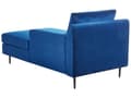 Miniatyrbillede 5 af 10: Chaiselong Mørkeblå Velour Polstring Armlæn Pude Ryglæn Moderne Design Symmetrisk