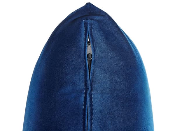 Chaiselong Mørkeblå Velour Polstring Armlæn Pude Ryglæn Moderne Design Symmetrisk