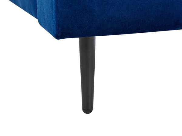 Chaiselong Mørkeblå Velour Polstring Armlæn Pude Ryglæn Moderne Design Symmetrisk