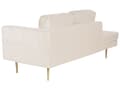 Miniatyrbillede 7 af 11: Chaiselong Beige Velour Guld Metalben Blød Moderne Daybed med Pølsepude Venstrevendt Tilbehør Inspiration Glamour Eklektisk Højrevendt