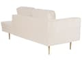 Miniatyrbillede 7 af 11: Chaiselong Beige Velour Guld Metalben Blød Moderne Daybed med Pølsepude Venstrevendt Tilbehør Inspiration Glamour Eklektisk Venstrevendt