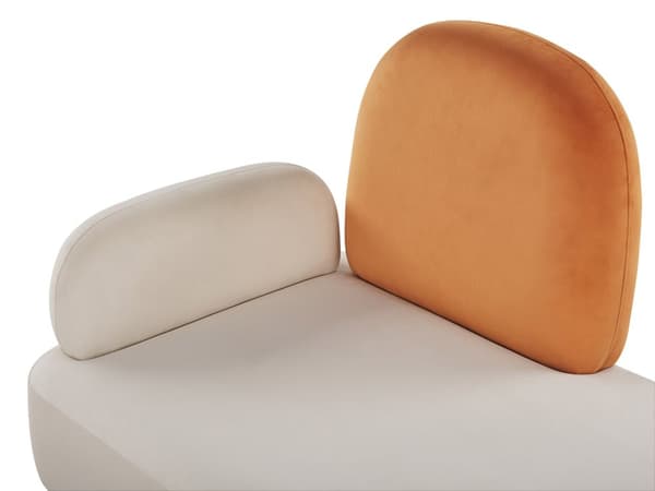 Chaiselong Hvid og Orange Velour Venstrevendt Enkelt Chaiselong Minimalistisk Design